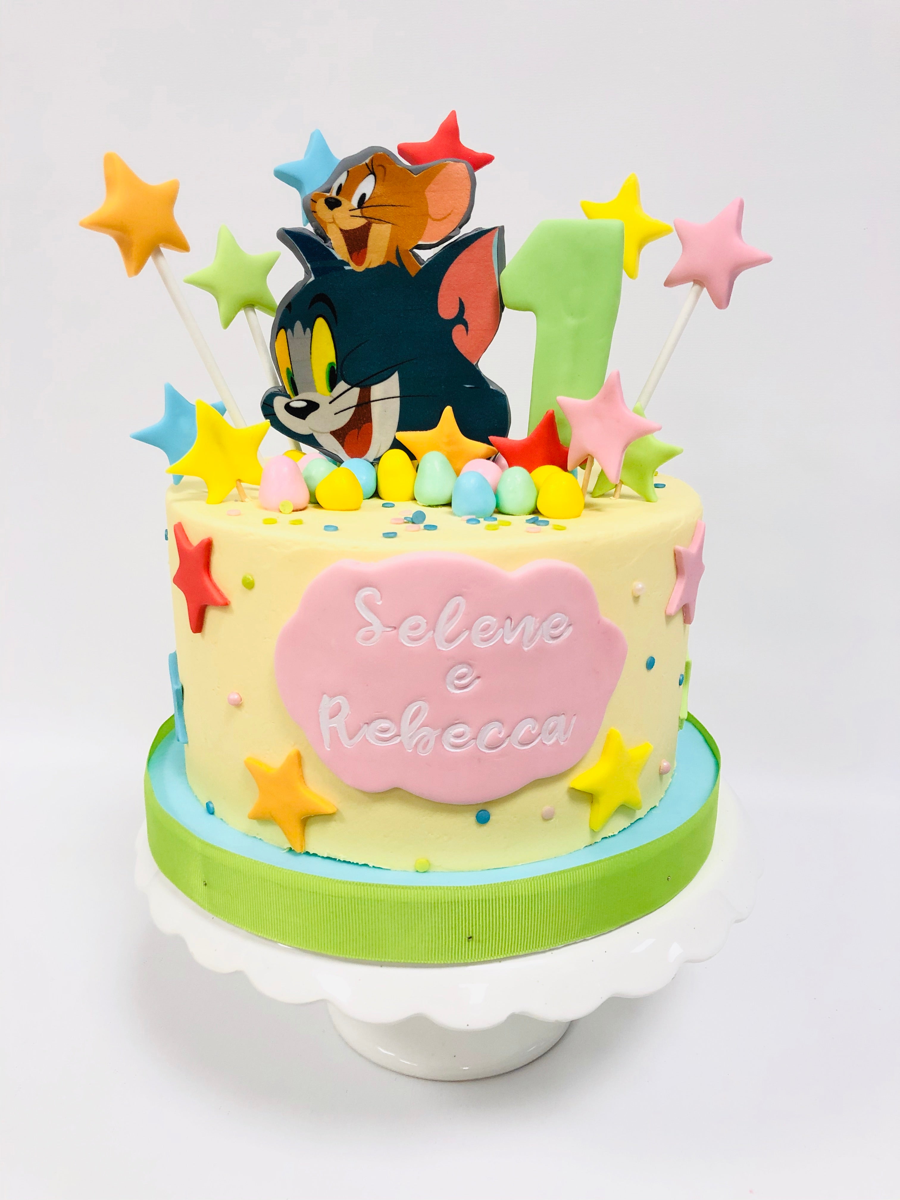 Torta primo Compleanno Tom e Jerry . Cake design , Milano e Varese