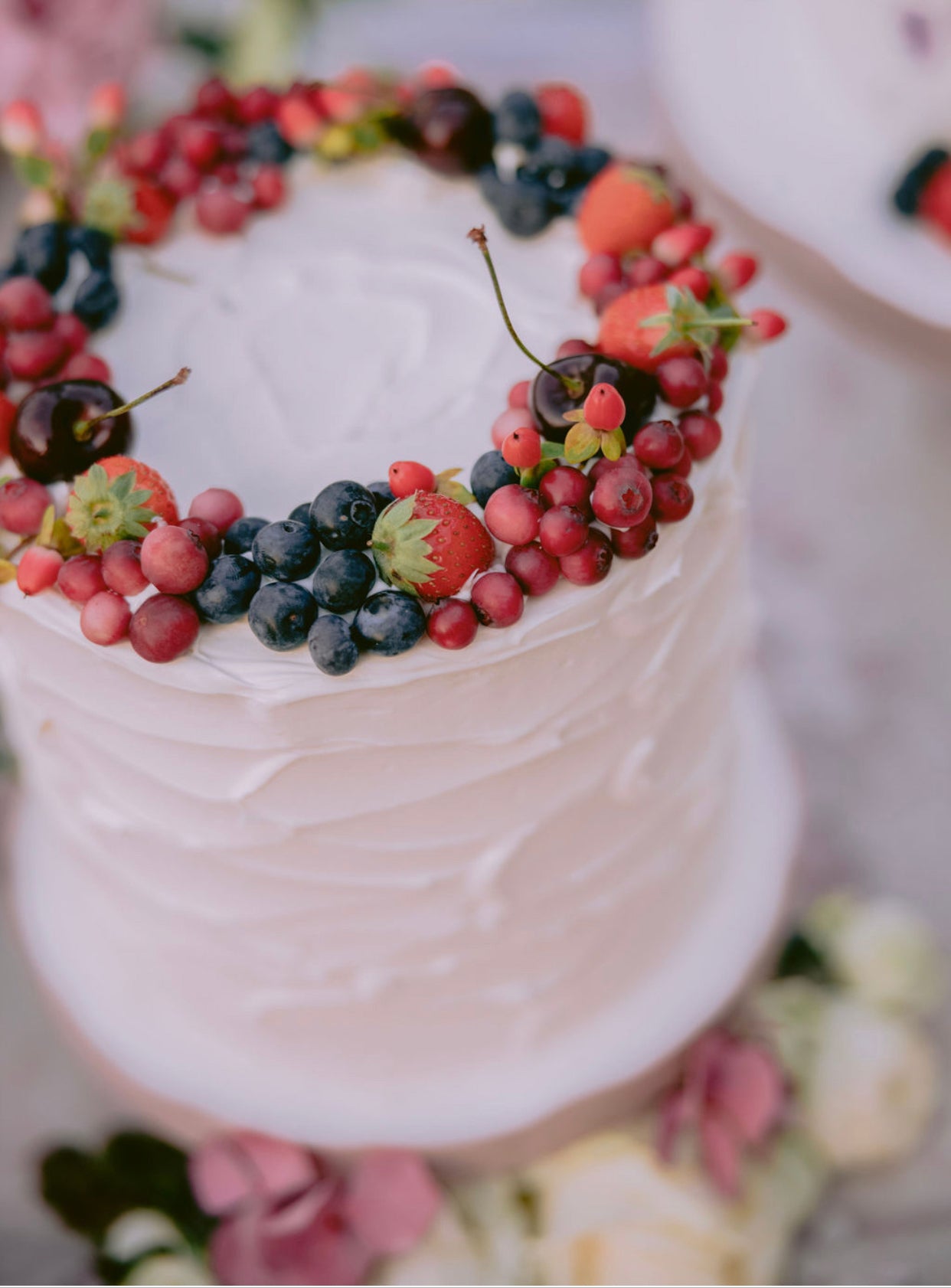 Fresh fruit wedding cake